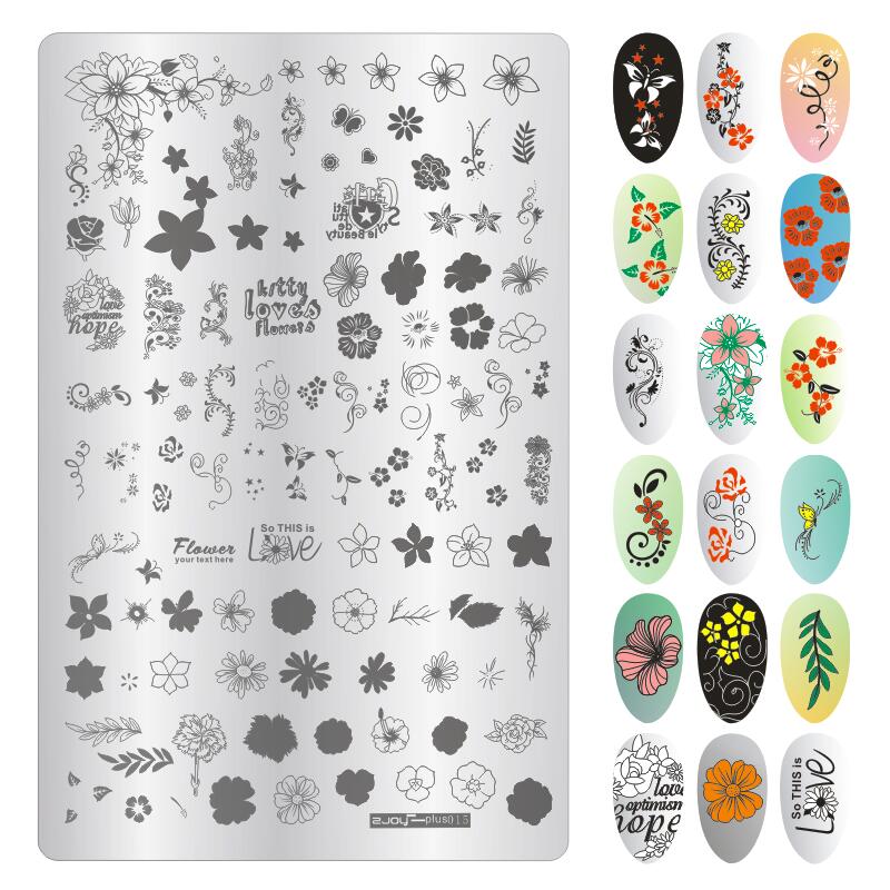 XXL 15cm Rectangle Nail Stamping Plates Stainless Steel Autumn Overprint Stamp Stencils Big Rectangle Nail Stamping Plates: 15