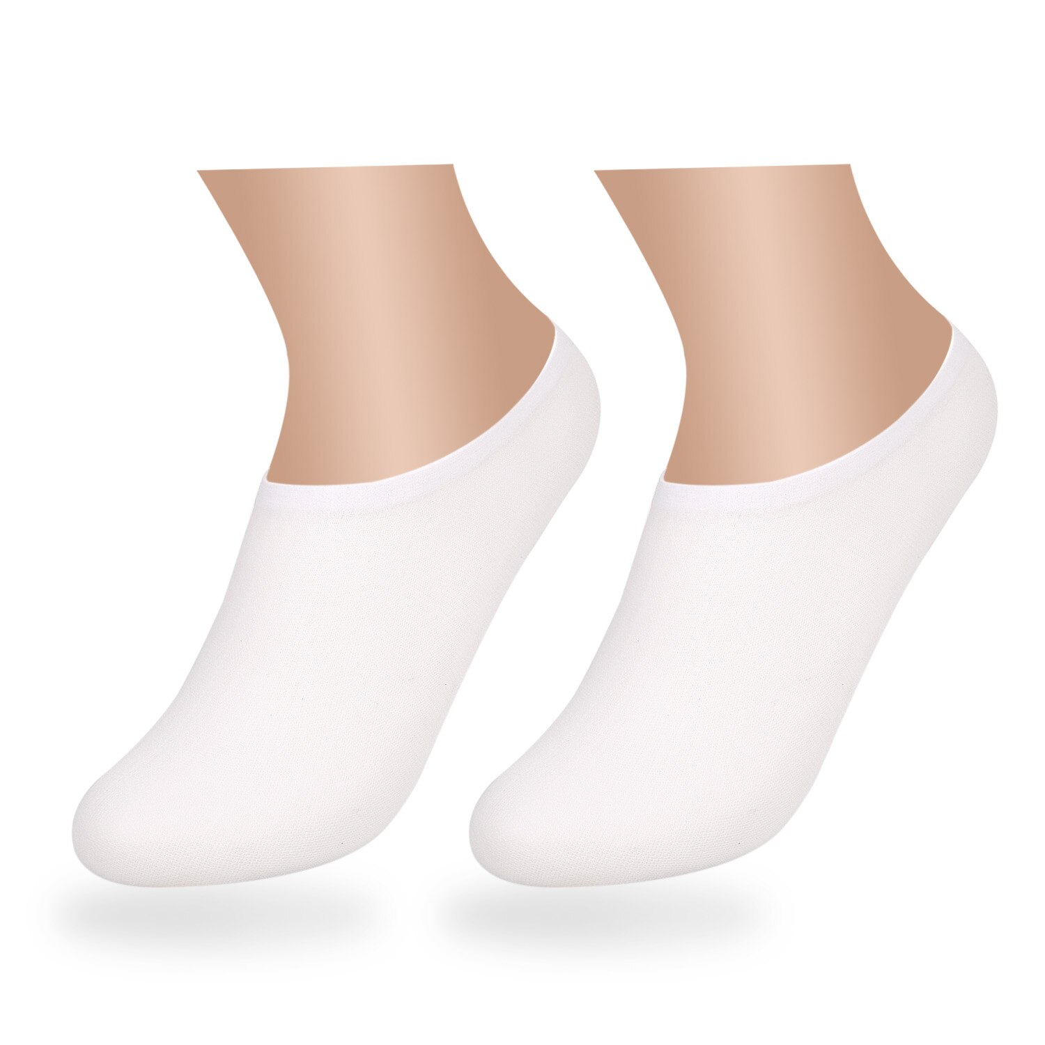 10 par kvinner usynlig liner trener ballerina båt sokker: Hvit