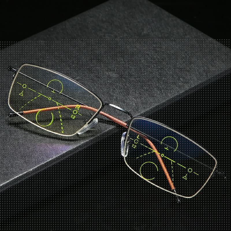 Titanium Multi-Focus Leesbril, Progressive Dual-Focus Anti-Blauw, anti-Ultraviolet, Verziendheid Bril