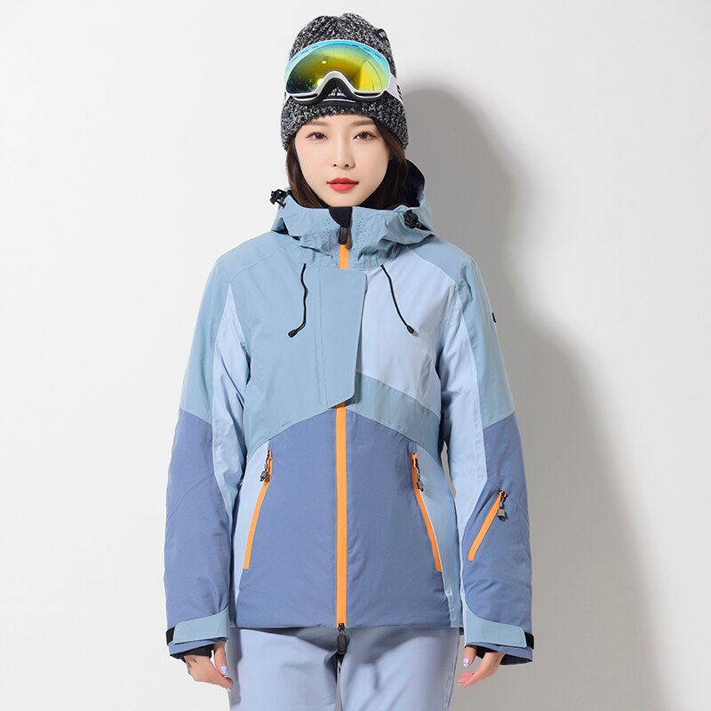 Veste de Ski d'hiver pour femme, sweat à capuche, coupe-vent, imperméable, épais, respirant, manteau de neige , vêtements d'extérieur