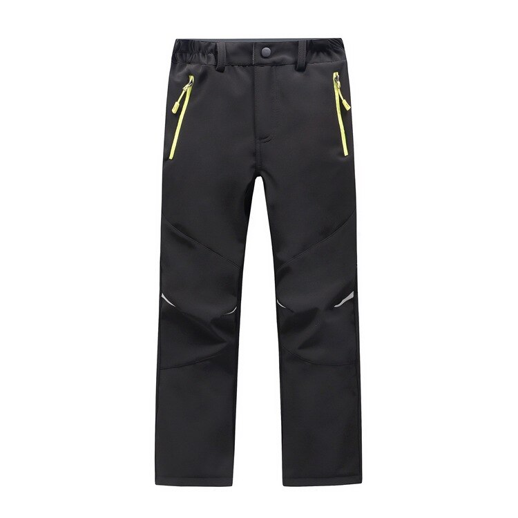 The arctic light skibukser vandreture camping sport dreng pige natglød vandtæt åndbar soft shell tykke bukser: Sort / S