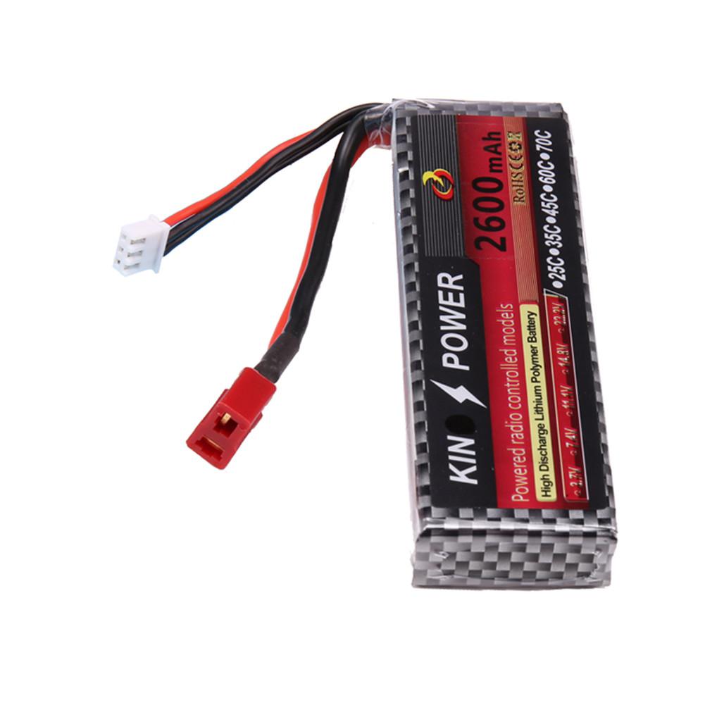 Spina T batteria Lipo 7.4V 2600mAh per parti di aggiornamento auto WLtoys 1/14 144001 RC