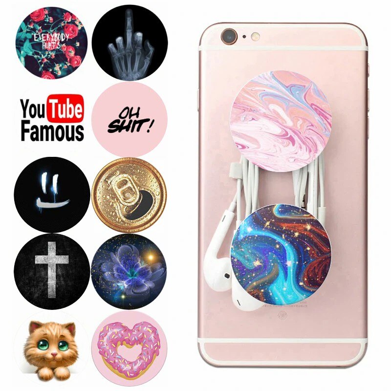 Original попсокет For Mobile Phones Popping Desk Stand and Grip Pops Mount Pocket Socket Hand Finger Ring Pipsocket Phone Holder