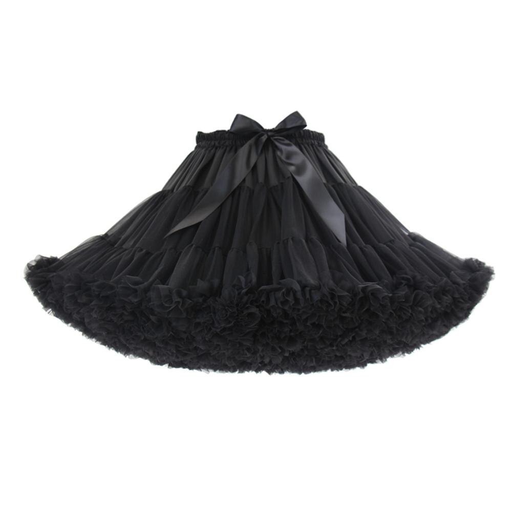 Hongfuyu rokken dames pluizige tutu petticoat onderrok volwassen sexy minirok hoge empire ballet rok jupon bruiloft accessoires: Zwart