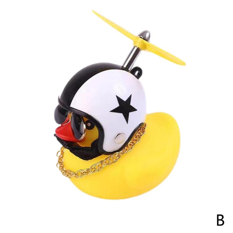 Auto Accessoires Kleine Gele Eend Auto Accessoires Kleine Gele Eend Dragen Een Helm Auto Achteruitkijkspiegel Auto Interieur Decorati: B