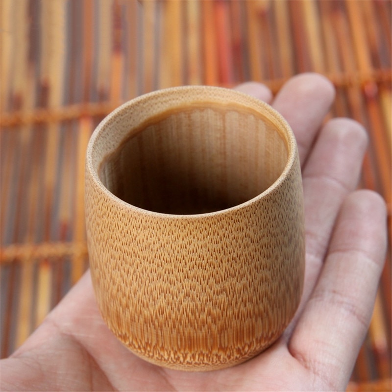 Natural Bamboo Tea Cups Beer Tumbler Office Coffee Wine Milk Cup Kitchen Vintage Chinese Wood Water Cup Insulated Small