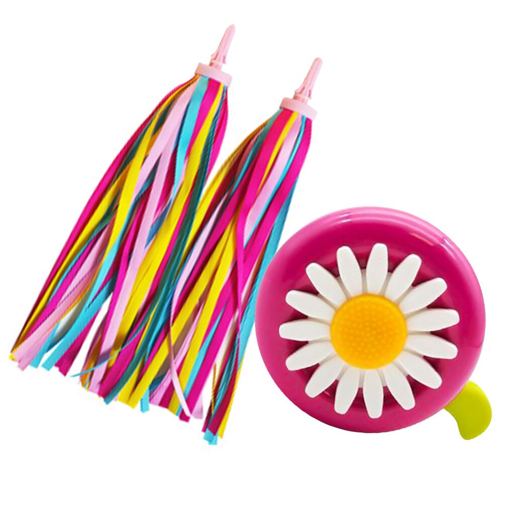 2 Pack Kid's Rainbow Scooter Handlebar Streamers And 1 Pack Kids Bike Bell #D: J