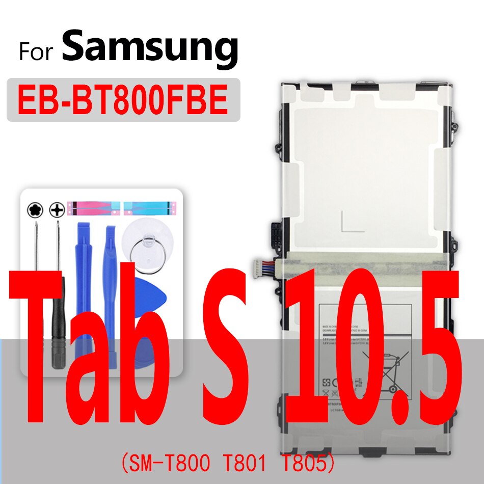 Tablet Battery For Samsung GALAXY Note 8.0 10.1 12.2 Pro/Tab A 7.0 9.7/S S2 S3 8.4 10.5 Edition P605 P607 T520 N8020 T700 T801: EB-BT800FBE