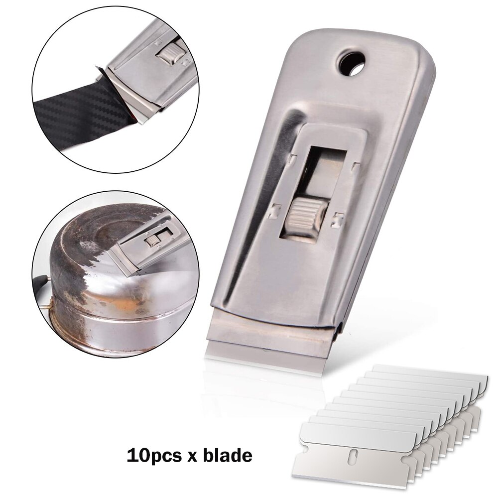 EHDIS Stainless Steel Razor Blade Scraper Ceramic Glass Window Cleaning Squeegee Car Stickers Remover Carbon Vinyl Wrapping Tool: Gold