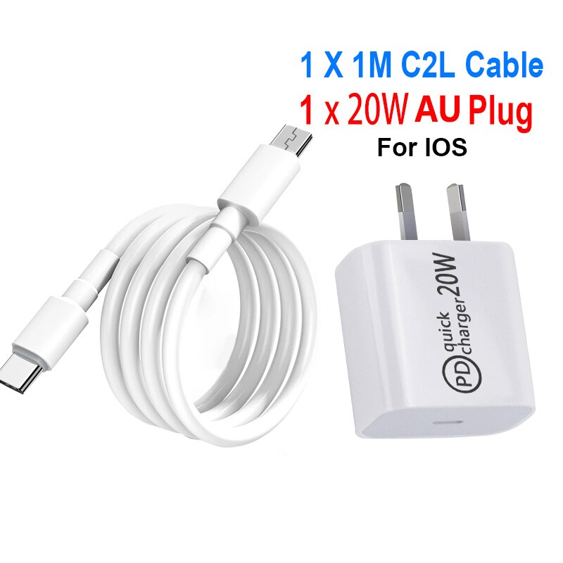 20W Pd USB C caricabatterie adattatore ricarica rapida per iPhone 12 11 X Xs Xr 7 AirPods iPad Huawei Xiaomi Samsung: AU C2L