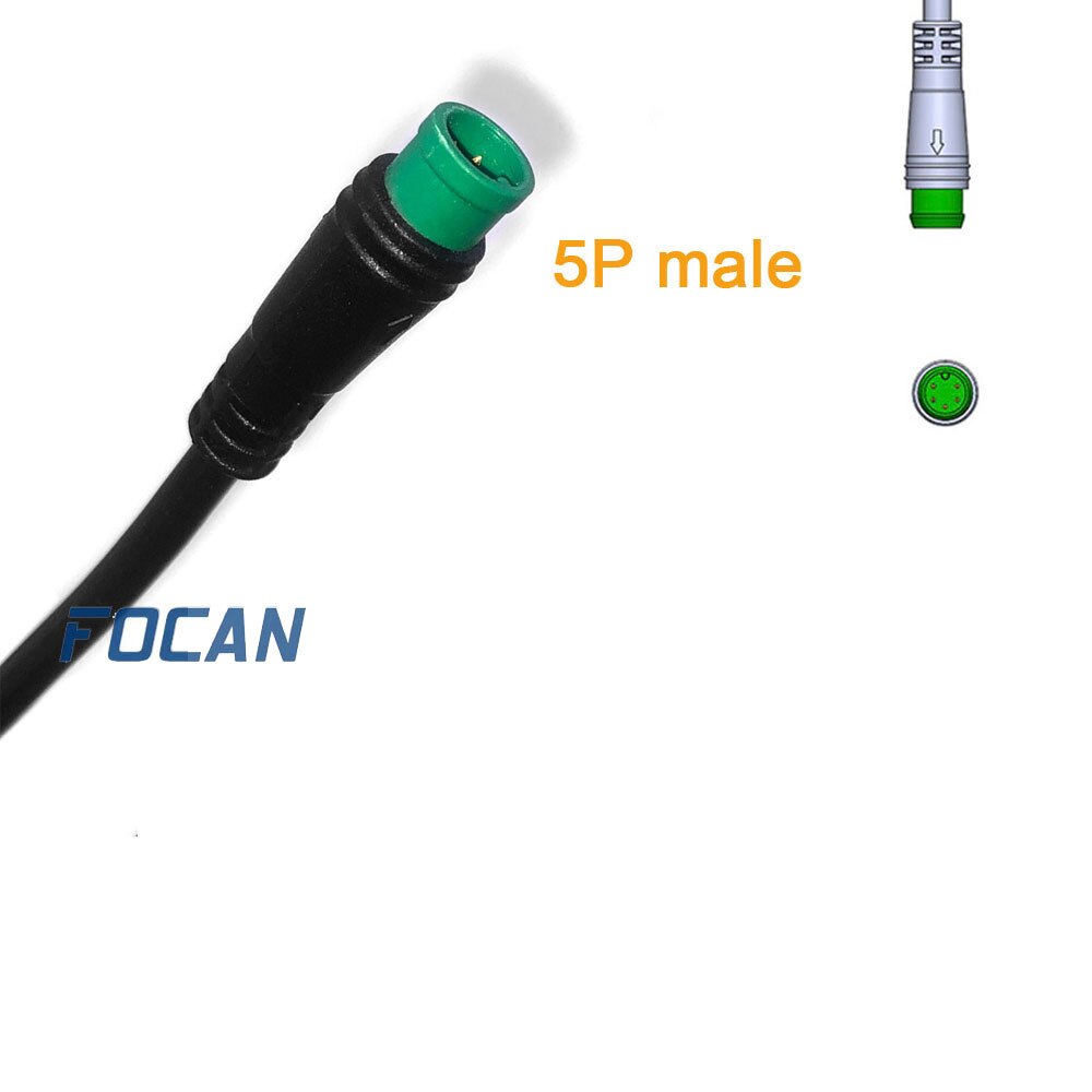 Julet Waterdichte Kabel Bafang Uitbreiding Cale Motor Licht Ebrake Throttle Display 2 3 4 5 Pin Ebike Conversie Kabel: 5pin male 30cm