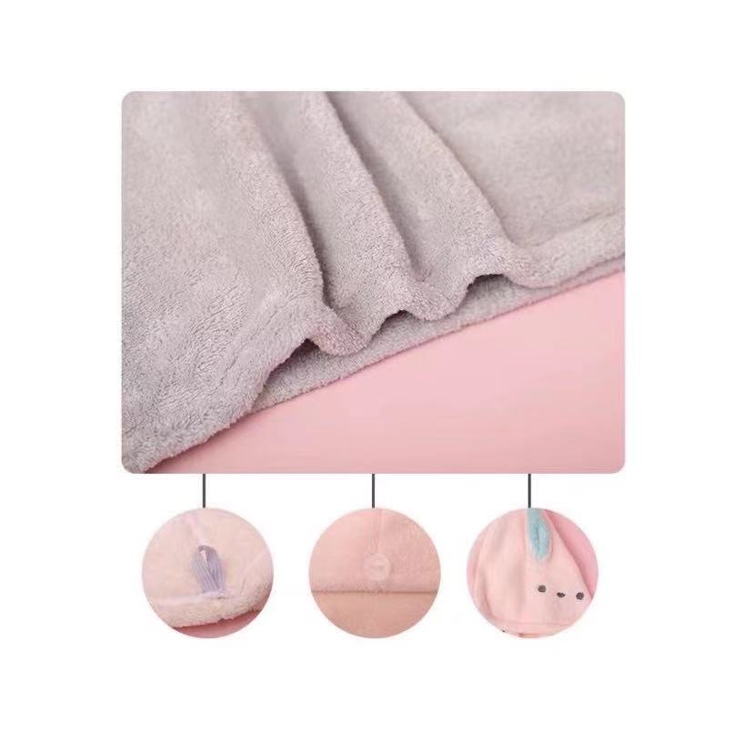Girl's Super Absorption Turban Hair Drying Towel Quick-Dry Cartoon Koala Microfiber Hair Towel Pink
