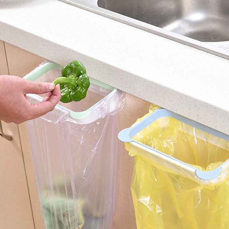 Plastic Hanging Kitchen Cupboard Door Garbage Bags Holder Portable ABS Waste Bag Racks Rubbish Bag Holder Home Kitchen Organizer