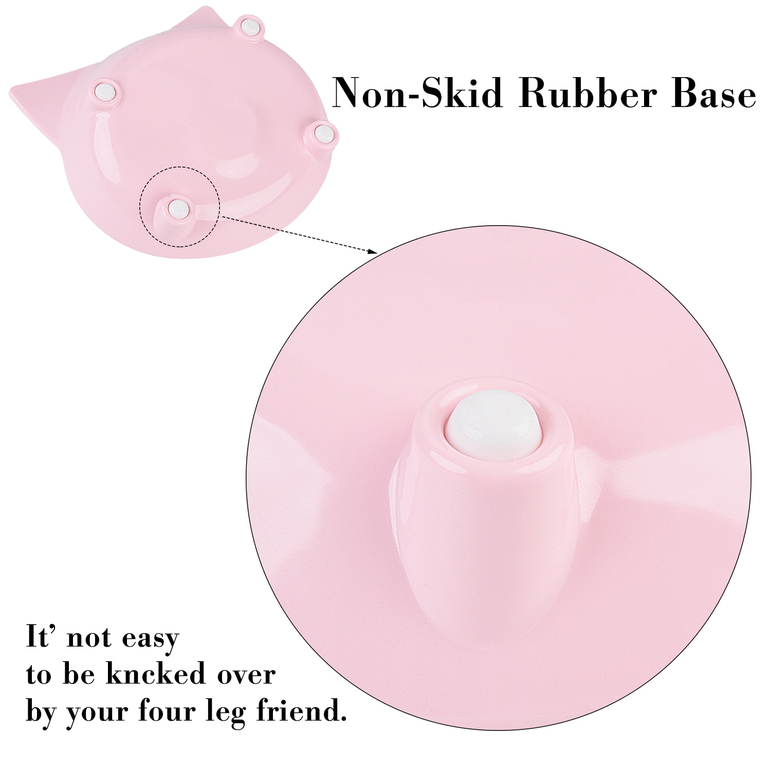 2 stuks schattige kattenvormige enkele voerbak voor katten, antislip, multifunctionele voerbak voor katten, waterbak voor katten, huisdierbenodigdheden, roze