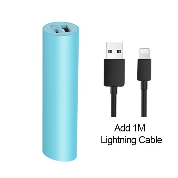 ZMI Mini Power Bank 3000mAh 18650 batter Rechargeable external Original Mini Powerbank portable charging for phone: Add Lightning Cable