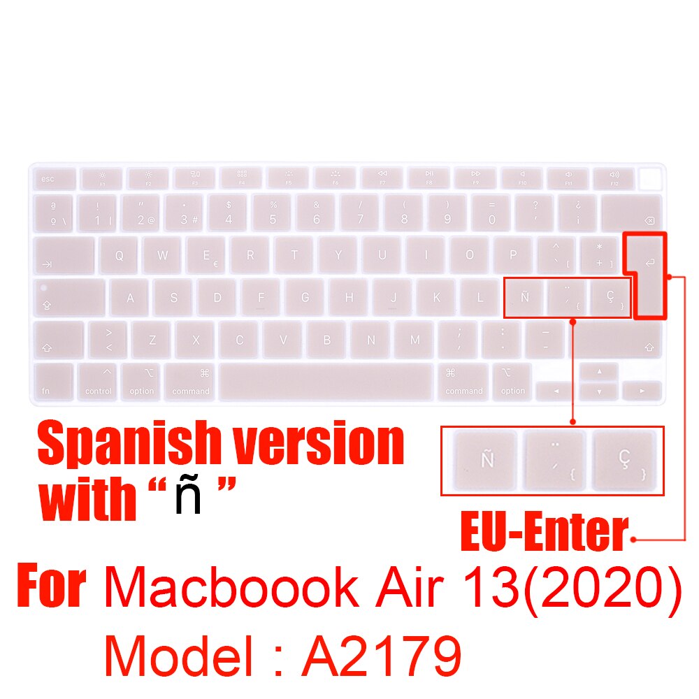 Dla 2020 nowy Macbook Air 13 Cal silikonowa klawiatura laptopa pokrywa z touchbar ue wersja A2179 hiszpania Laptop film ochronny: A2179 EU rock