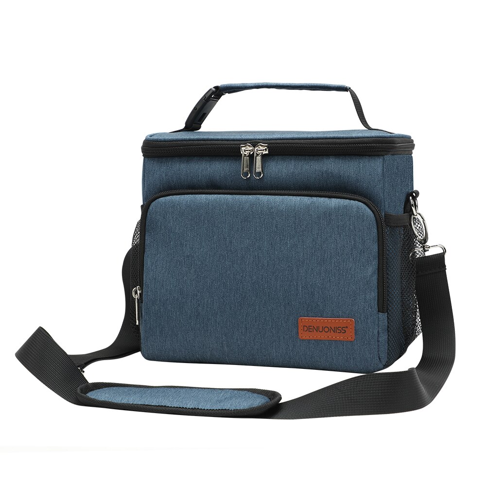Denuoniss Vrouwen/Mannen Geïsoleerde Koeltas Draagbare Picknick Ijs Voedsel Thermo Bag Sac Isotherme Auto Thermische Koelkast Tassen: Deep Blue