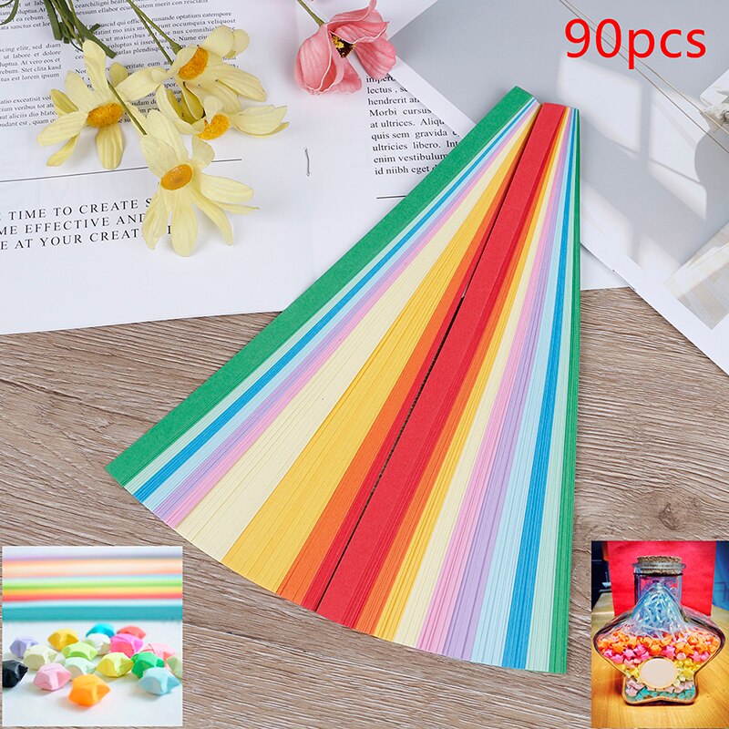 90 PCS = 1 Bag Thuis bruiloft Decoratie Handwerk Origami Lucky Star Papier Strips Papier Origami Quilling Papier: 90pcs