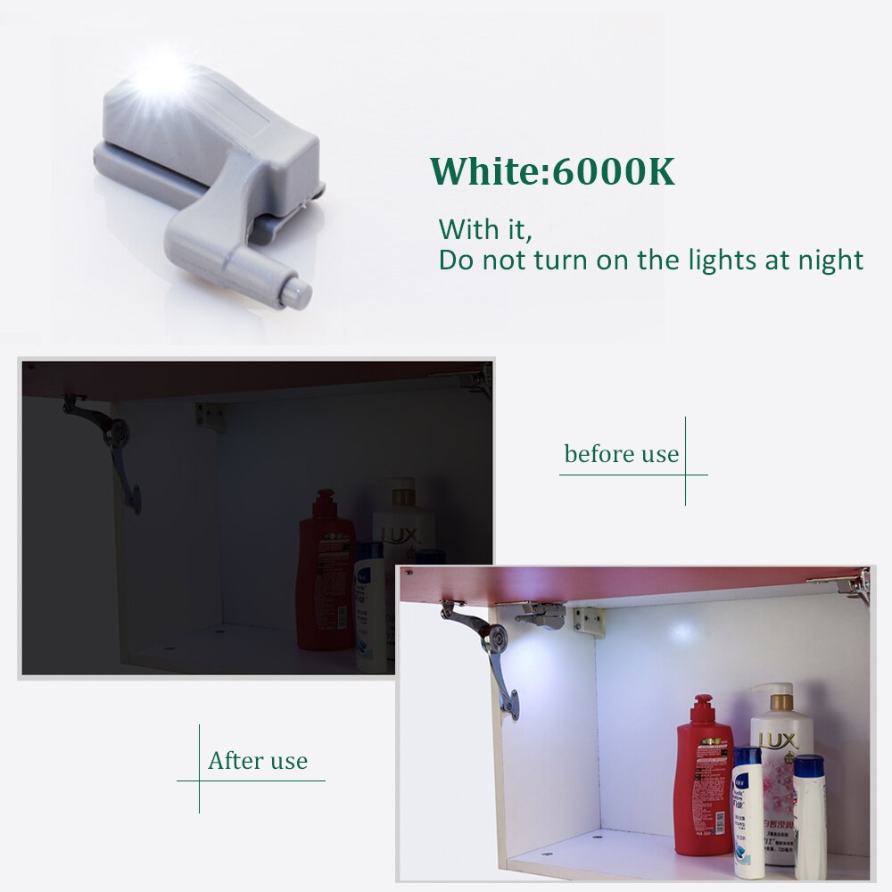 8 piezas universal LED bisagra interior lámpara armario luces de inducción armario sensor luces cocina armario lámpara de noche