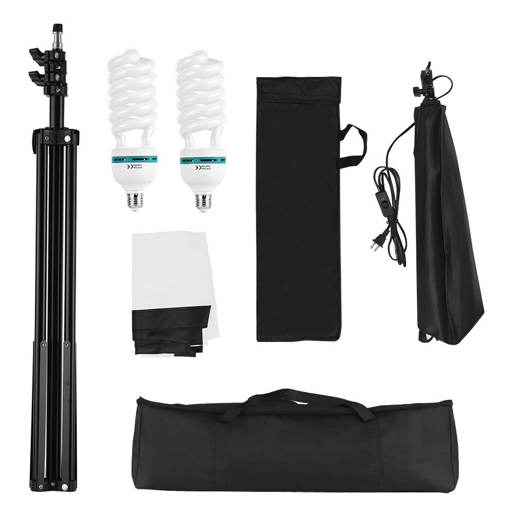 Studio Photography Light Kit Including 50*70cm Softboxes with 150W 5500K Light Bulbs Light Stand Carry Bag: US Adapter
