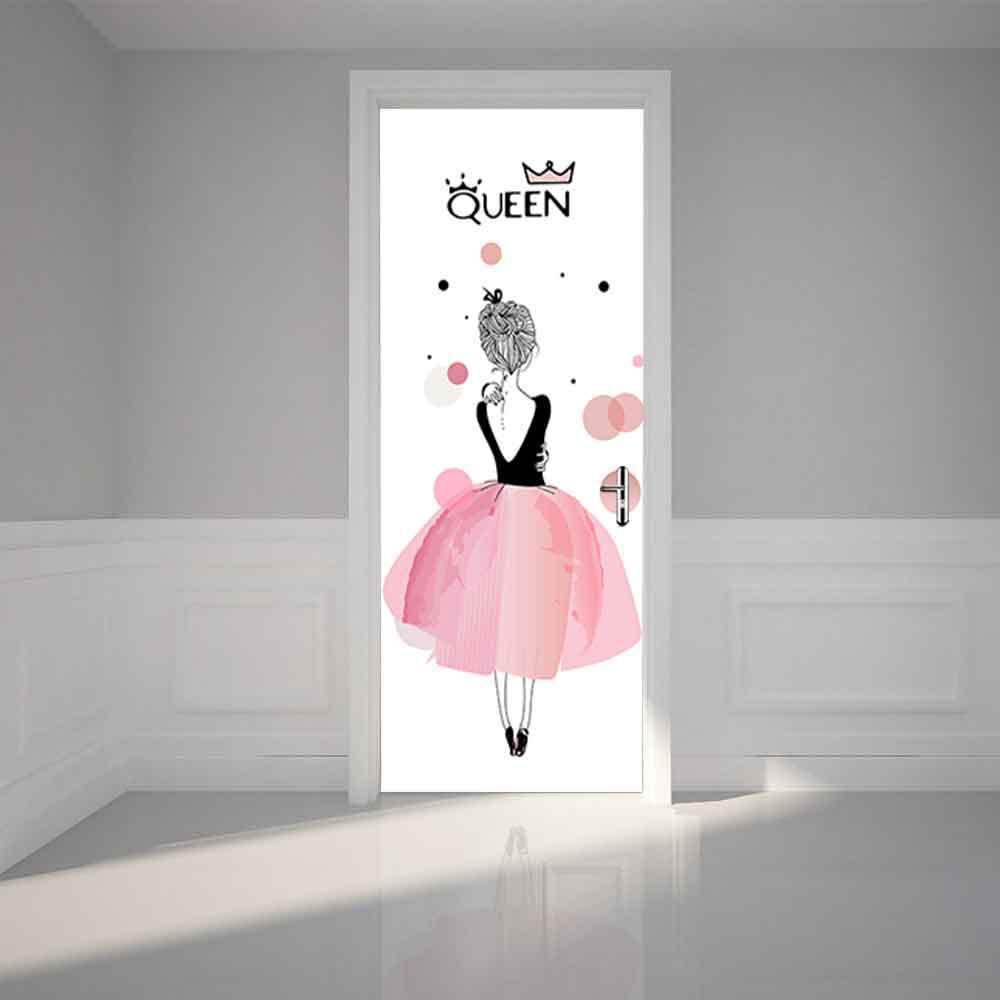 3D Door Sticker Children Room Decor Stickers Door Window Sticker Waterproof PVC Kindergarten Wallpaper Queen House Door Stickers