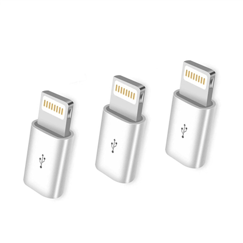 3 Pcs/Lot Micro USB à Éclairage Connecteur Adaptateur pour iPhone 6 6S 7 8 Plus X XR XS 11 Pro Max SE 5SUSB Charge Câble Convertisseur: Default Title