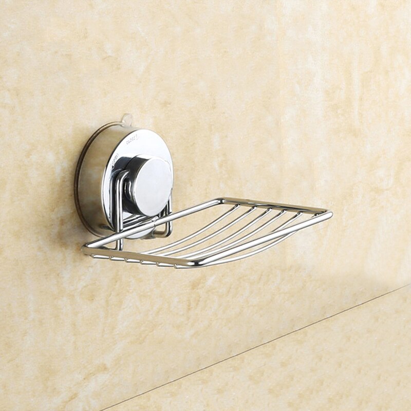 Stainless Steel Sucker Organizer Shelf Kitchen Sundries Wall Vacuum Suction Storage Basket Bathroom Soap Towel Holder: 2