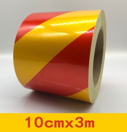 Self-Adhesive Reflective Safety Warning Tape Road Traffic Construction Site Reflective Tape: red yellow 10cmx3m