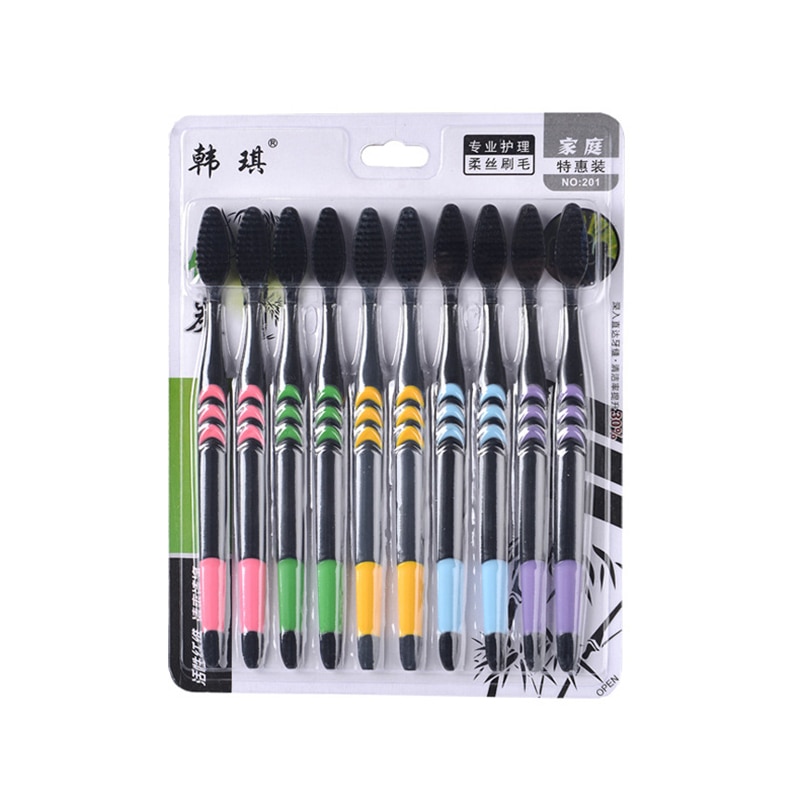 10 Pcs Tandenborstel Ultra Zachte Tandenborstel Bamboe Houtskool Nano Tandenborstel Milieuvriendelijke Tand Tanden Borstel Oral Care