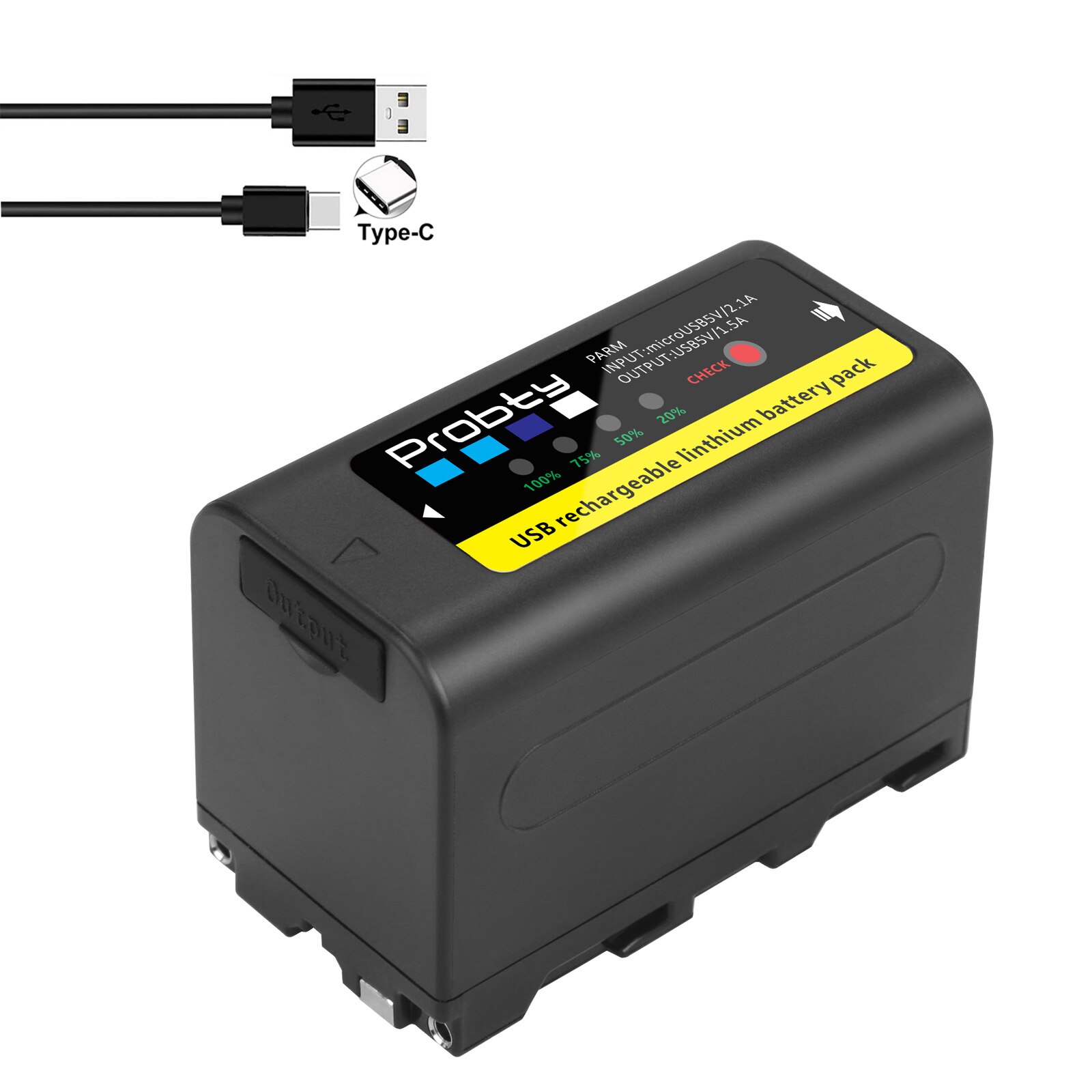 6800mAh USB Output NP-F770 NP-F750 NP F770 np f750 Battery For Sony NP-F330 NP-F530 NP-F570 NP-F730 NP-F750 NP-F770 NP-F970: 1pc