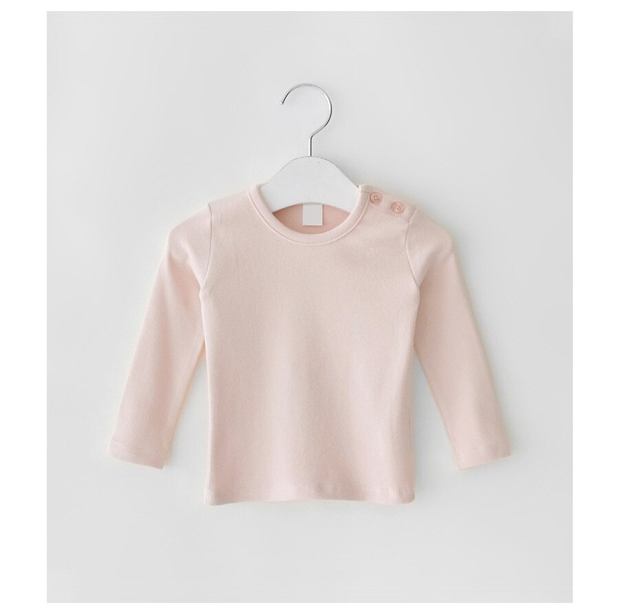 Lente Baby Jongens En Meisjes Solid T-shirt Kids Candy Kleur Tops: Roze / 3T