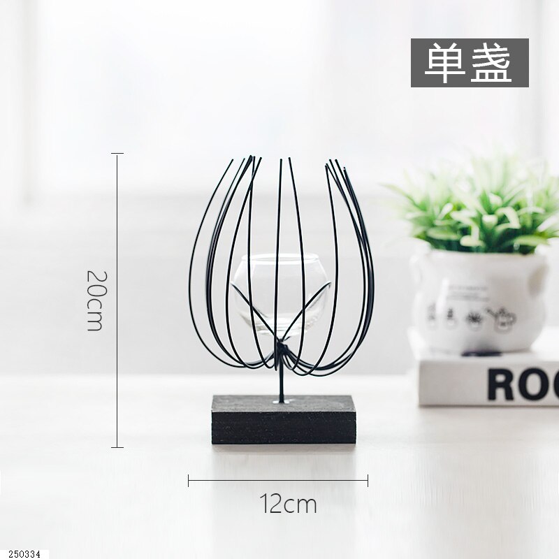 Portavelas de Metal geométrico negro moderno mesa de comedor romántica boda candelabro decoración Hogar Decoración MM50ZT: one