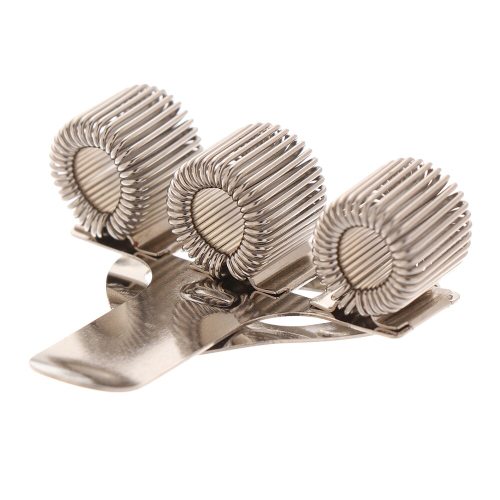 Single Hole Double Opening Triple Orifice Spring Pen Clip Metal Pencil Holder Elastic Loop Portable Writing Supplies Stationery: Triple-1pc