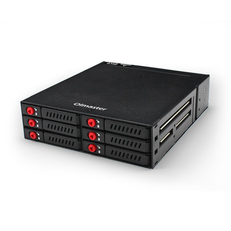 Mr -6601 6 bay harddisk kabinet rack datalagring til 2.5 tommer sata ssd hdd hjem backup computer sag dækning