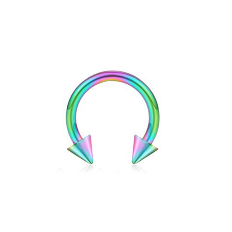 Rvs Neus Stud Kleurrijke C-Vorm Piercing Oorbel Nose Ring Prong Mode Body Piercing Sieraden: Style 2 colorful