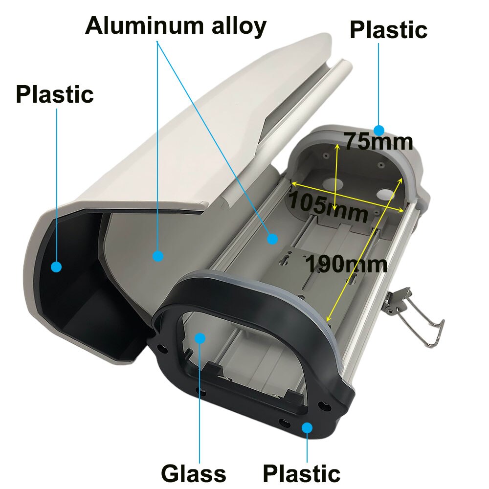 9 Inch CCTV Camera Housing 320x165x120mm Outdoor Waterproof IP65 Enclosure Outer Covering DIY Aluminum ABS Case With Lock