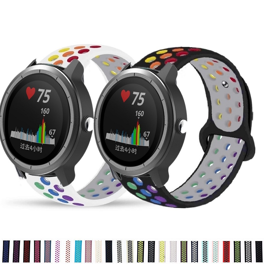 20mm pulseira para garmin vivoactive 3 música vivove hr silicone respirável pulseira esportiva para forerunner 245 645 venu sq cinta