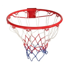 45cm Basketball Hoop Netting Wall Mounted Metal Rim Hanging Steel Basketball Ring Hoop for Adult Children Indoor Outdoor Sport