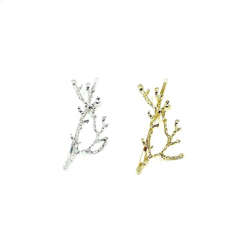 Herten Hoorn Hair Clip - Zinc Alloy Deer Antler Leaf Design - Vintage Bohemian Style for Women & Girls