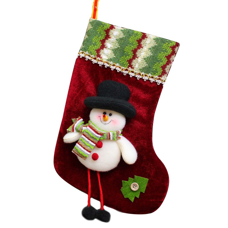 25*13cm 5 stk julesok santa snemand hjorte mønster taske til festival dekoration ,5 yc 7716: 1091282002