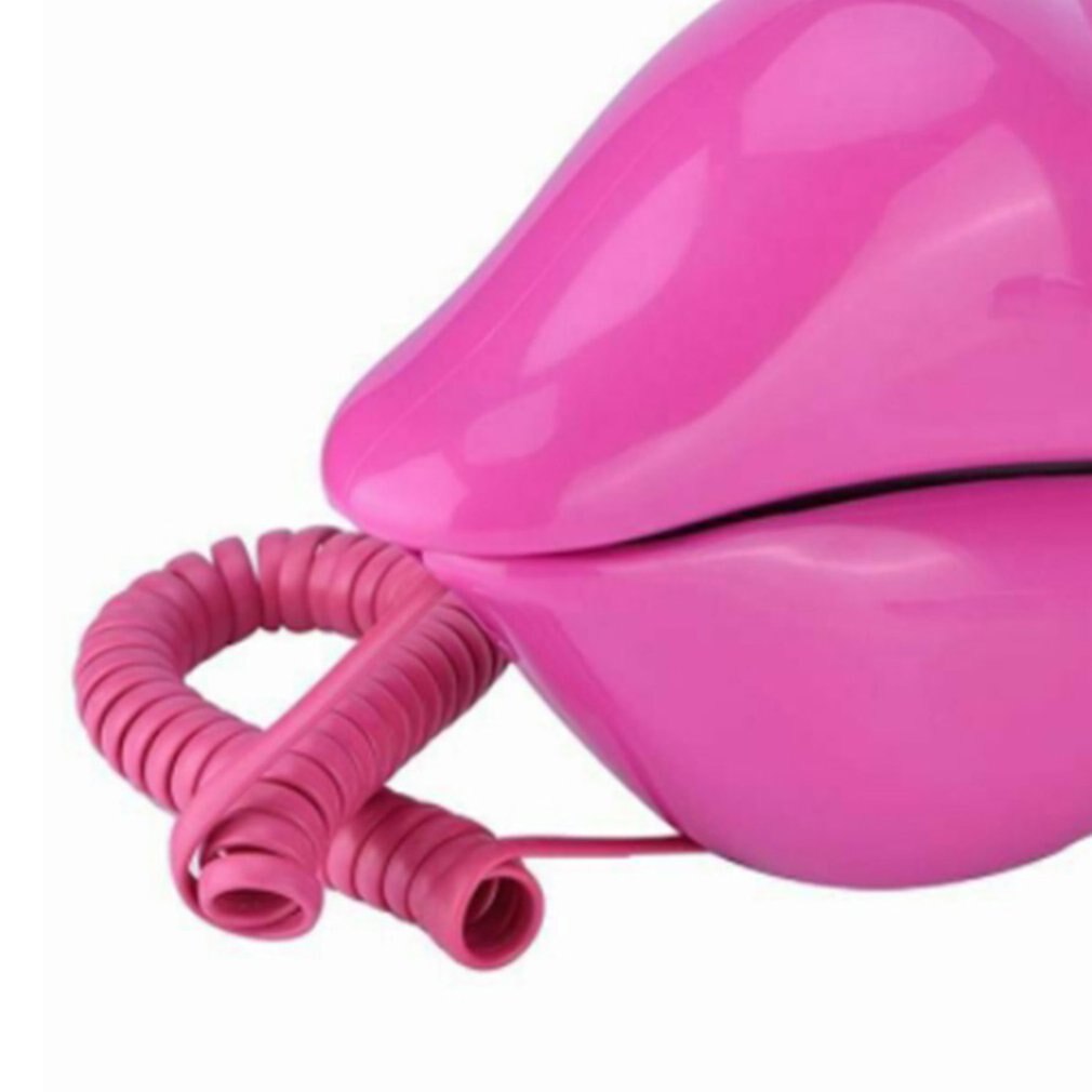 1PC European Style Wired Telephone Corded Funny Lips Shaped Landline Telephone for Home Ofiice For Women