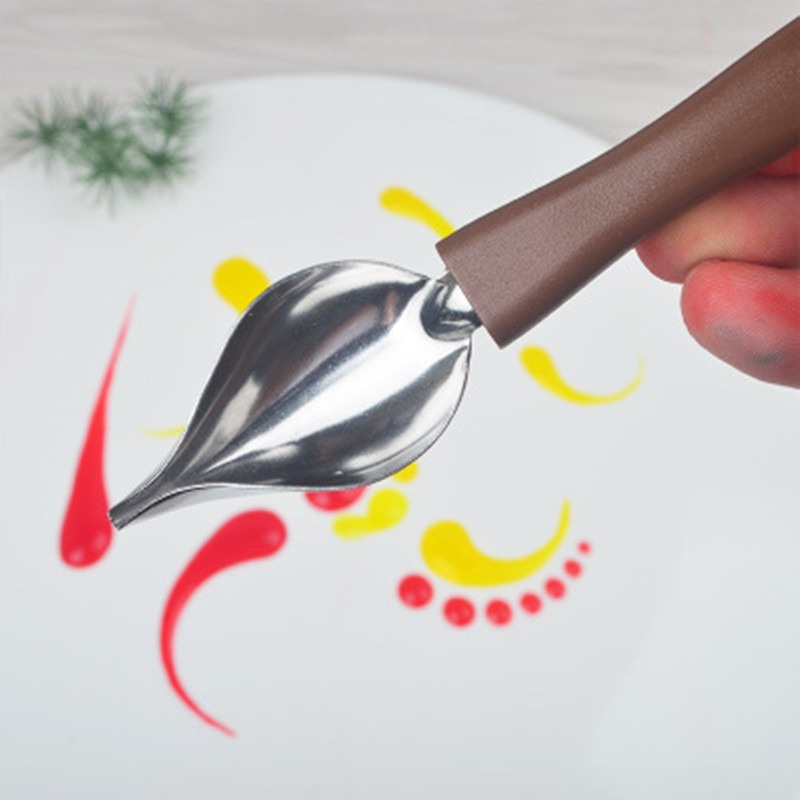 Kreatywna łyżka deco Udekoruj Sushi Narzędzie robić rysowania żywności Projekt sos ubieranie się talerz Deser Piekarnictwo Ciasto Gastronomia molekularna Łyżki