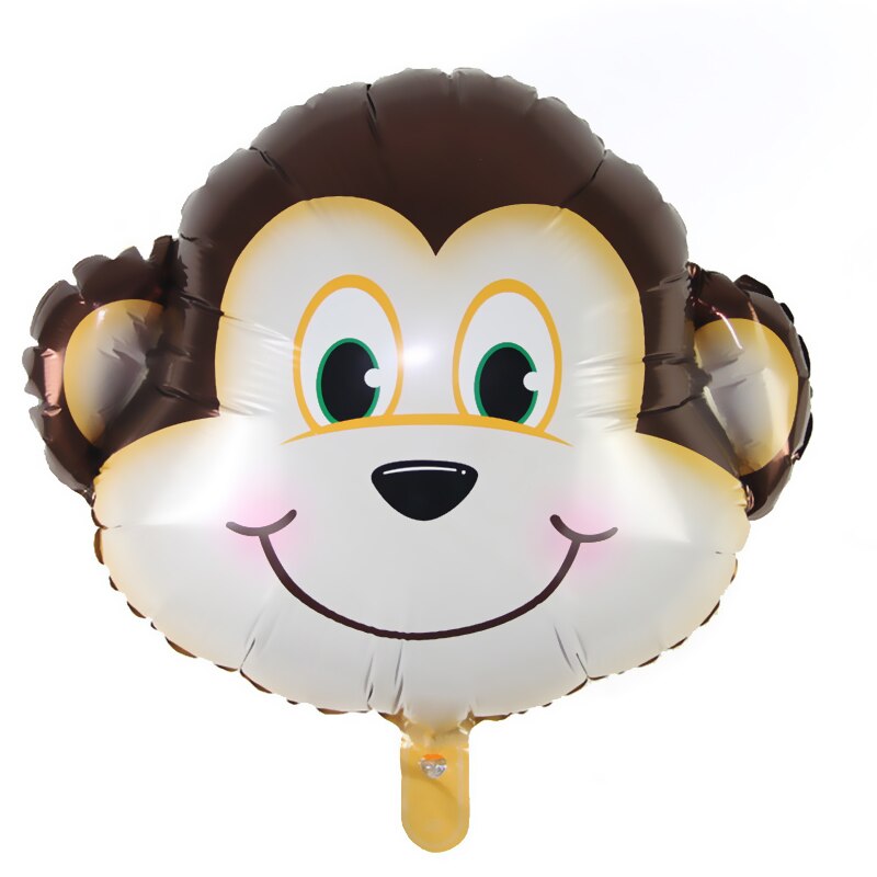 Barnebursdagsfest dekorert dyr tegneserie hode løve ape sjiraff 4d aluminiumsfilm helium ballong dekor scene ballong: 5