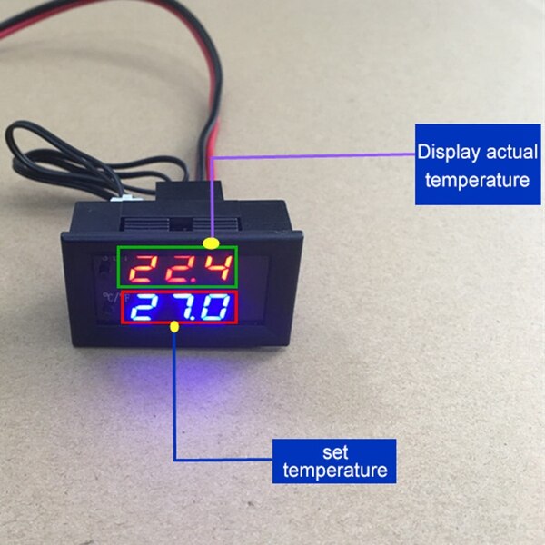 Mini Thermostat Digital Temperature Humidity Controller with LCD Display DC 12V Thermal Regulator Thermocouple