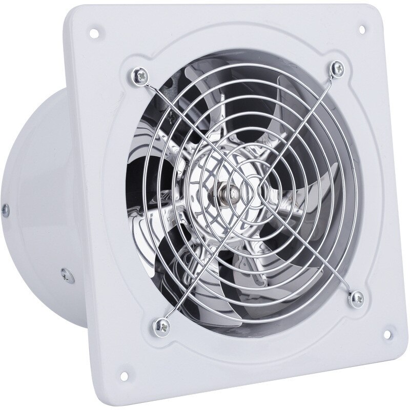 Ventilatore Da Parete 20W 220V – Piccolo Estrattore Per Bagno, Cucina E Wc – 13.5×13.5×8 Cm, 7 Pale, Motore Silenzioso Con Antiritorno – In Metallo Bianco