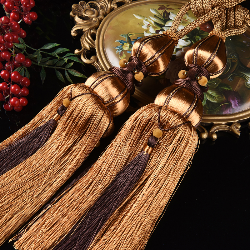 Ceinture de Suspension à Pompons pour Rideaux, en Cordes, Embrasses Décoratives en Bandages à Boucle, Accessoire de Décoration de Salon, Chambre ou Salle à Manger: 2 / 2 pcs a pair