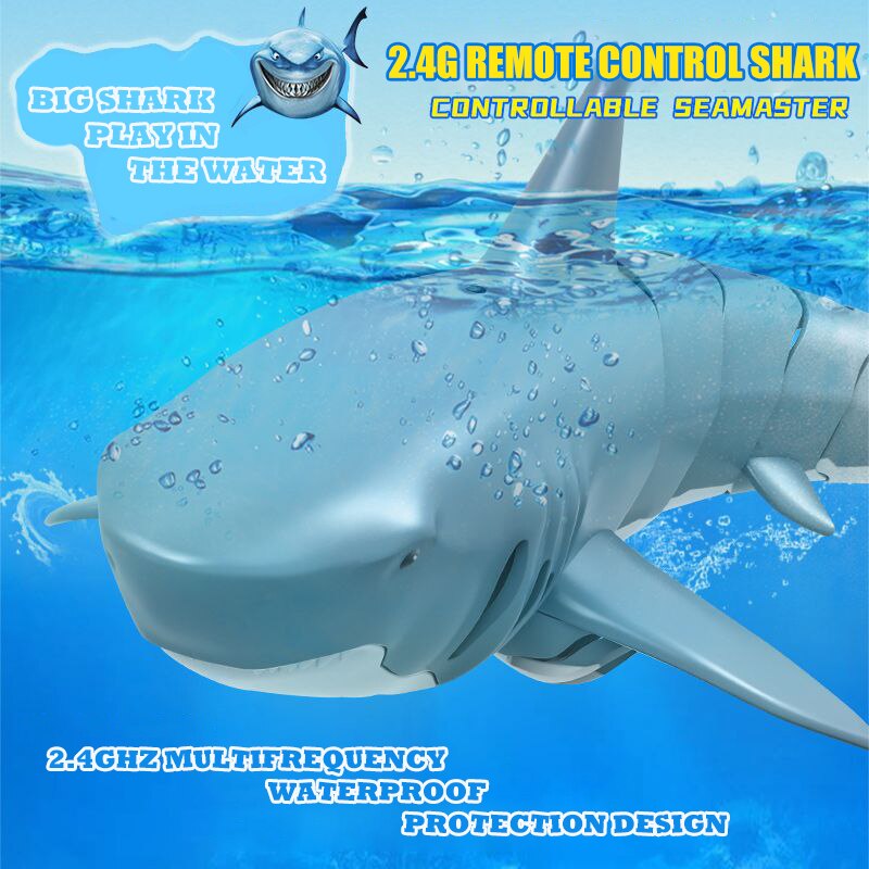 2.4g Electric Remote Control Shark Model Toys Simulated Swing Swimming 20min Battery Life Moving Fish Boy Educational Toys