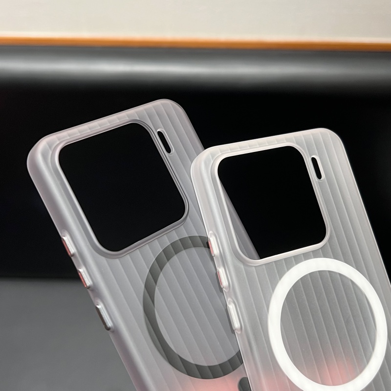 Coque magnétique Ultra fine à rayures ondulées, Charge sans fil, étui Magsafe pour Xiaomi Mi 15 14 13 Redmi K60 K70 Ultra Pro, couverture rigide