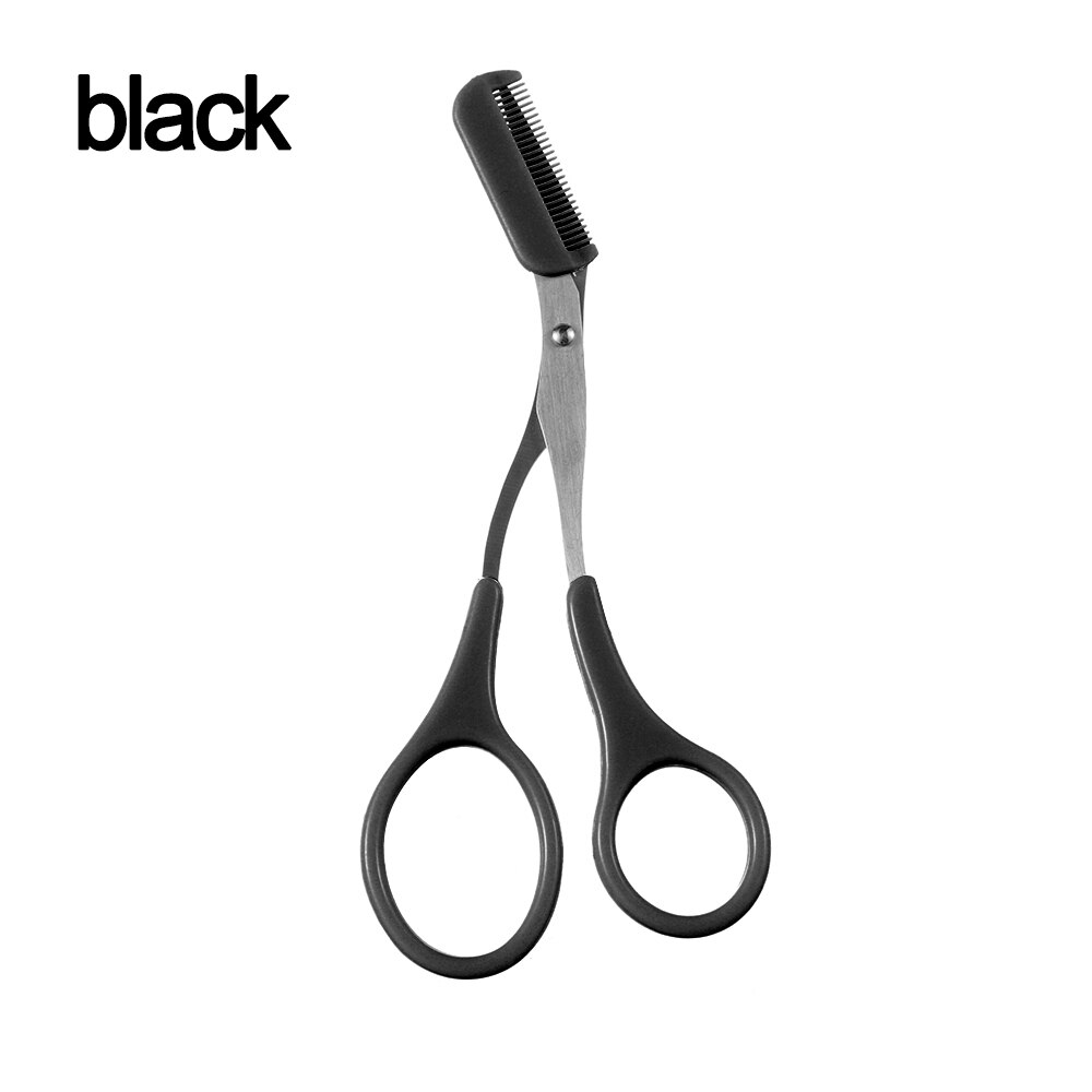 Trymer robić brwi nożyczki z grzebieniem zmywacz narzędzia robić makijażu depilacja pielęgnacja golarka trymer makijaż rzęs nożyczki: czarny