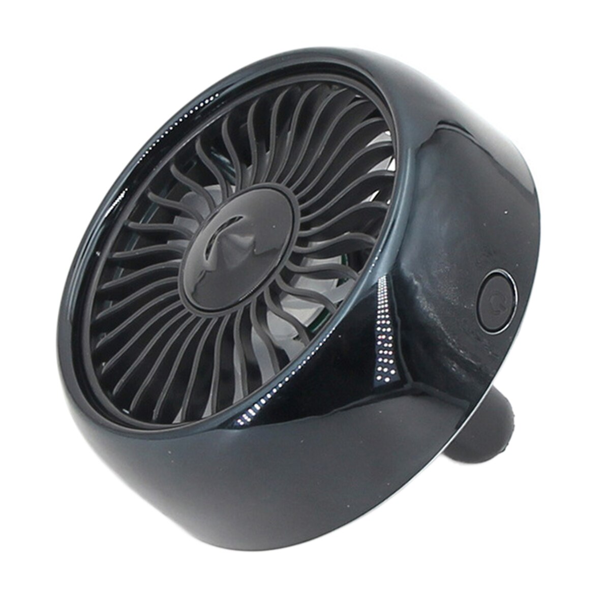 Universel bil lille ventilator balsam luftudtag / desktop vejrtrækning lys farve usb skiftende blæser køleværktøj stærk vind: En sort
